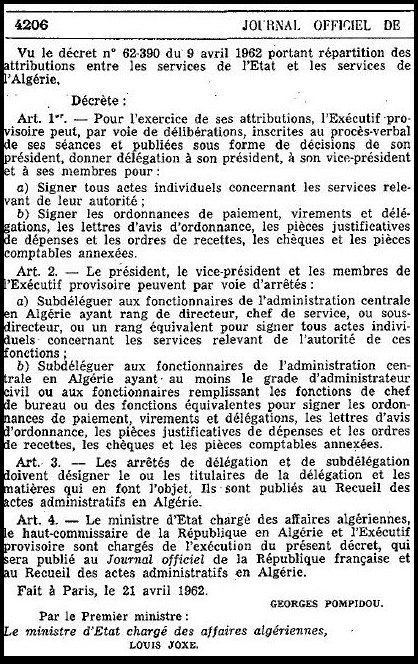 Pompidou 21 avril 1962