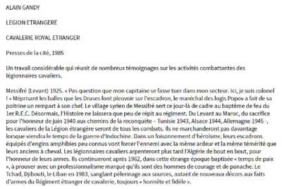  La GRANDE AVENTURE du 1er REC 
---- 
Alain GANDY
