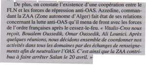   La collaboration entre le FLN
l'ARMEE et les BARBOUZES
