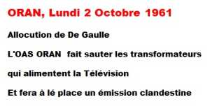  ORAN - Lundi 2 Octobre 1961 
