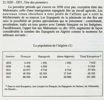 La POPULATION jusqu'en 1850