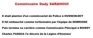  Commissaire SARAHOUI 
