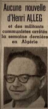  Henri ALLEG "disparu"
