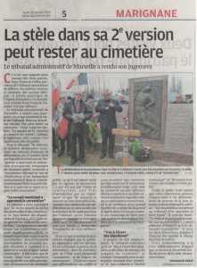  La PROVENCE 
du 26 Janvier 2012