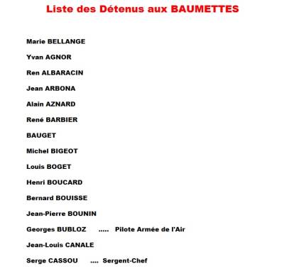 Photo-titre pour cet album: Liste des D&eacute;tenus aux BAUMETTES