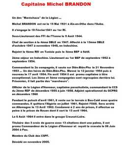  Capitaine Michel BRANDON 
----
Biographie
