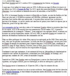 Capitaine Jean SOUETRE 
BIOGRAPHIE