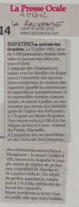  MARSEILLE - 5 Juillet 2011 
---- 
Presse locale
