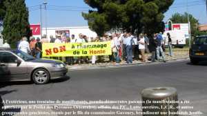  PERPIGNAN - 7 Juin 2006 
---- 
Jour anniversaire de l'assassinat
d'Albert DOVECAR 
A l'exterieur, 30 braillards
autour du fils Gavoury
