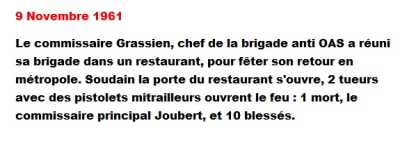  La mort du Commissaire 
JOUBERT 
