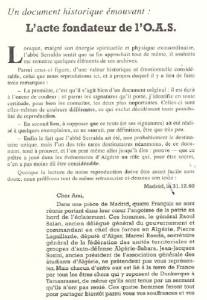 Photo-titre pour cet album: Cr&eacute;ation de l'OAS 
20 Janvier 1961
