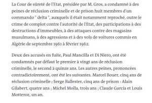 Paul MANCILLA  - 20 ans
 DI NIERO - 15 ans 
Marcel BOUER - 5 ans
Serge BALLESTER - 5 ans
Alain GILABERT- 4 ans
Michel MOLLA - 3 ans
Claude GARCIA - 1 an
Louis MOTTEROZ - 1 an