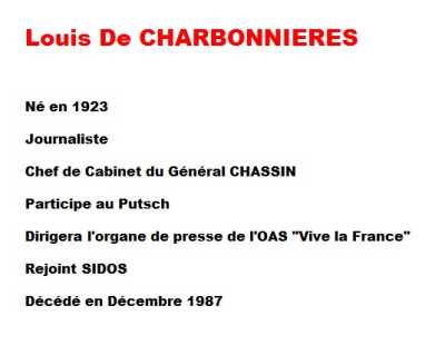   Louis De CHARBONNIERES  
---- 
Biographie
