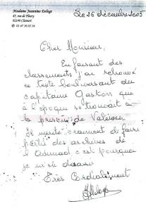 Photo-titre pour cet album: Lettre de prison  &agrave; Jeannine DELOGE