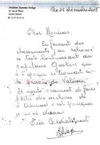   "un texte bouleversant 
du Capitaine GASTON ... "

