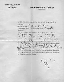  COURS d'APPEL d AIX - 19 Juin 1963