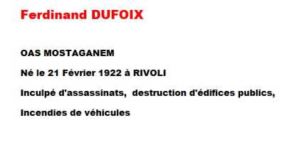  DUFOIS Ferdinand 

OAS MOSTAGANEM