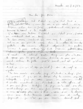 Lettre de Georges DUPRAT 
du 25 Mars 1963 (1)
