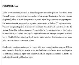   Capitaine Jean FERRANDI  
Biographie