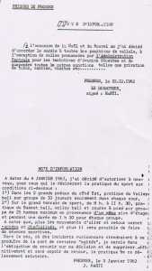  Notes d'Information
du Directeur J. MARTI
