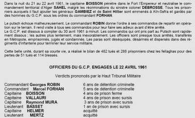  Action des GCP dans le PUTSCH
