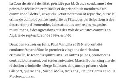 Paul MANCILLA  - 20 ans
DI NIERO - 15 ans 
Marcel BOUER - 5 ans
Serge BALLESTER - 5 ans 
 Alain GILABERT- 4 ans 
Michel MOLLA - 3 ans
Claude GARCIA - 1 an
Louis MOTTEROZ - 1 an