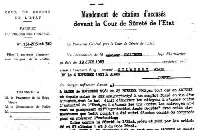  Alain GILABERT  
Mandat de Citation
