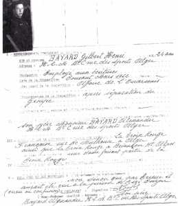  Gilbert BAYARD 
Fiche de Recherche