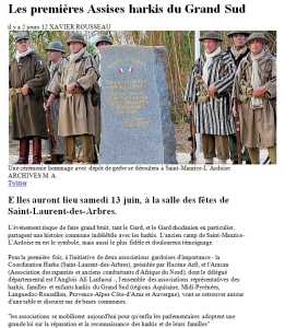 29 Septembre 2012  
SAINTE MAURICE L'ARDOISE 
Assises HARKIS du Grand Sud 