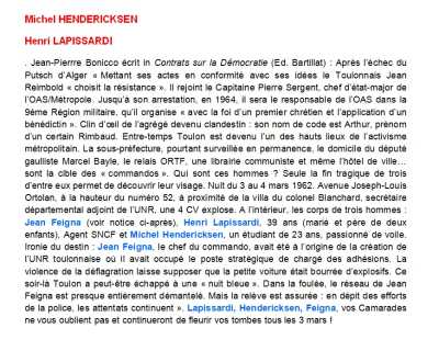  Michel HENDERICKSEN 
et Henri LAPISSARDI 