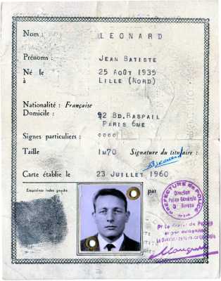   Henri MAZZARINO  
---- 
Faux papier au nom de 
LEONARD Jean Batiste
