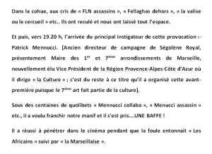 Compte-rendu de la manifestation