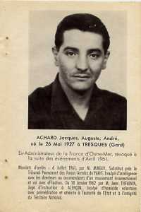  Jacques ACHARD 
---- 
Chef du Secteur d'ALGER
ORLEANS / MARINE
(EL BIAR)
