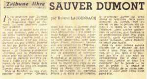  Sauver le soldat DUMONT 
LAUDENBACH