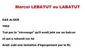   Marcel LEBATUT 
ou LABATUT