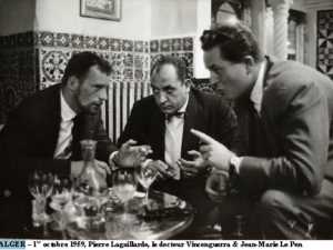  ALGER 1er Octobre 1959 
Pierre LAGAILLARDE
Docteur VINCENGUERRA
Jean-Marie LE PEN