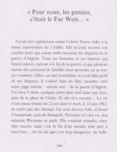  ... Colette, une jeune femme 
de 22 ans dont le mari, 
le 14 juin 1962, ne rentre pas
... 