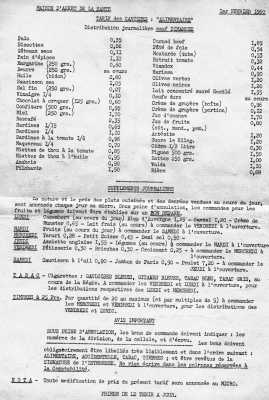  Liste des produits de la Cantine 