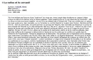  La Valise et le Cercueil 
----
Anne LOESCH
