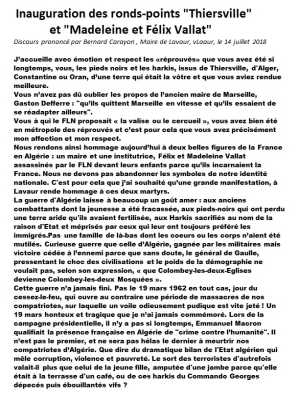  LAVAUR, 14 Juillet 2018
Discours du Maire
