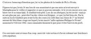  Capitaine Philippe LE PIVAIN 
Son Enterrement
Souvenirs d'un gamin de 16 ans