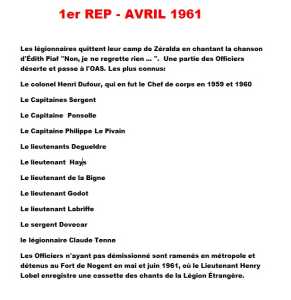  1er REP - 22 Avril 1962
