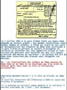  Capitaine Bernard GILLIS 
ORAN - 5 Juillet 1962