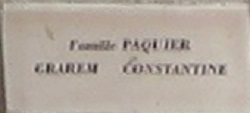  Famille PAQUIER 
GRAREM - CONSTANTINE
