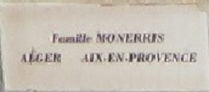  Famille MONNERIS 
ALGER / AIX en PROVENCE
