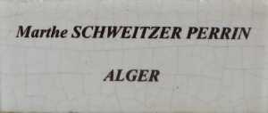  Marthe SCHWEITZER PERRIN 
ALGER
