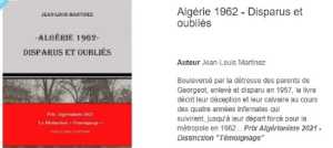  ALGERIE 1962 
DISPARUS et OUBLIES 
----
Jean-Louis MARTINEZ
