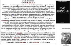  FORS L'HONNEUR 
---- 
Claude MICHELETTI
