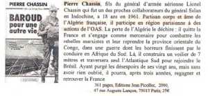  BAROUD pour une autre Vie 
---- 
Pierre CHASSIN 
 