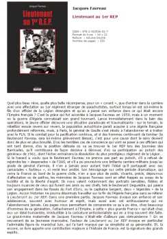  Lieutenant au 1er REP 
----
Jacques FAVREAU 
